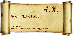 Auer Nikolett névjegykártya